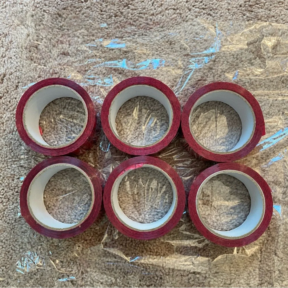 PACKAGING Or PACKING TAPE Lot Of 6 Rolls Pink And Black Pattern 2 inches Wide